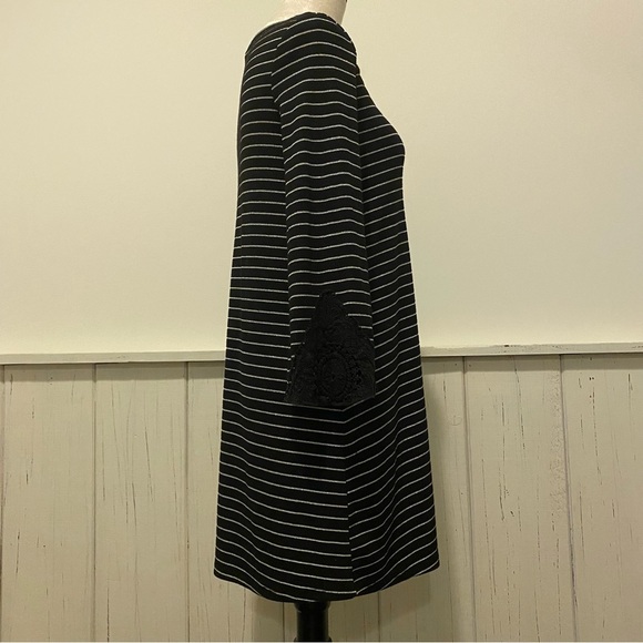 Xhilaration Girls 10/12 Large Long Sleeve Black Sliver Dress - Picture 3 of 12